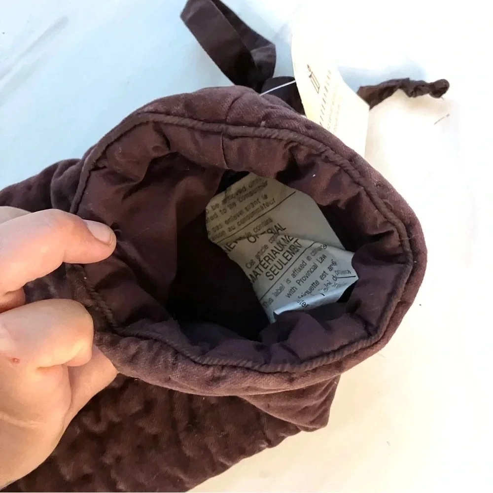 POTTERY BARN Quilted Velvet Wine Bag‎ NWT